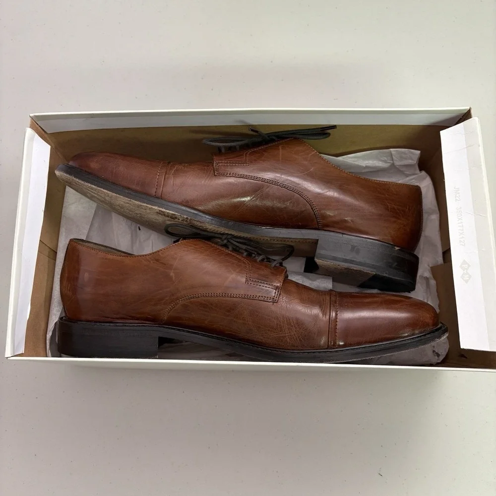 M J. Murphy by Johnston & Murphy Novick Mens 11 Brown Cap Toe Shoes Classic Work